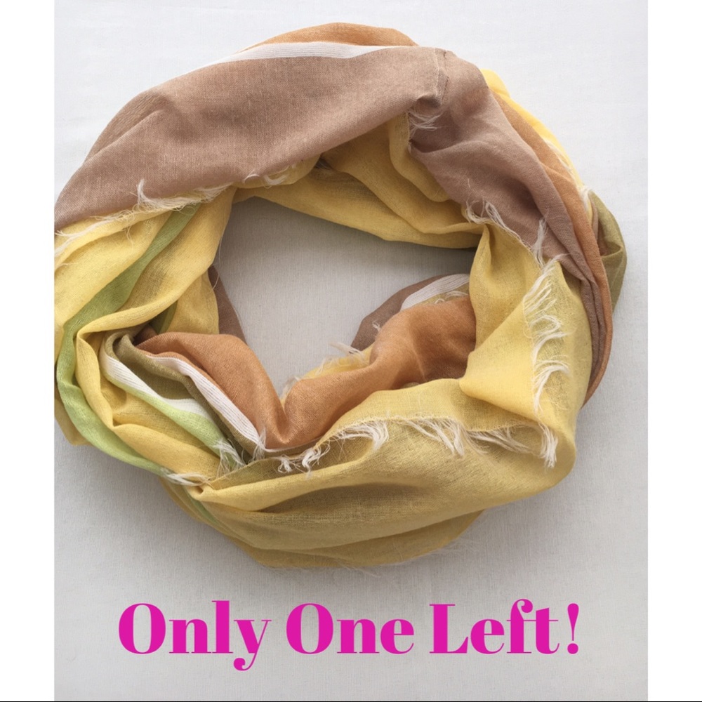 Green and Yellow Color-block Infinity Scarf